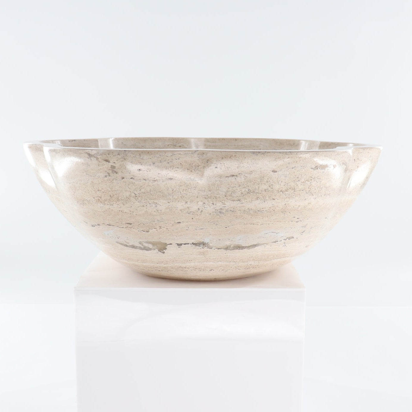 Mexican Travertine Scalloped Sink Bowl - Expert Wholesale and Supplier of Wholesale Crystals & Bulk Gemstones, ["Bowls","Mexico","Sink Bowl","Travertine"]