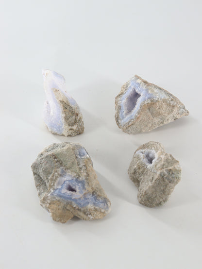 Blue Lace Agate Clusters Set of 4 - Expert Wholesale and Supplier of Wholesale Crystals & Bulk Gemstones, ["Agate","Blue Lace Agate","close_70"]