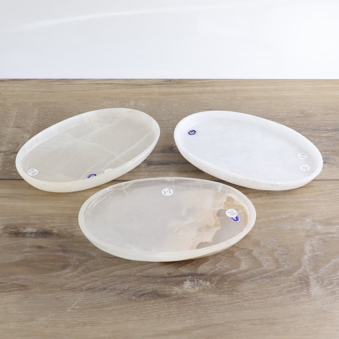 Mexican Onyx/Calcite Oval Dish Set of 3