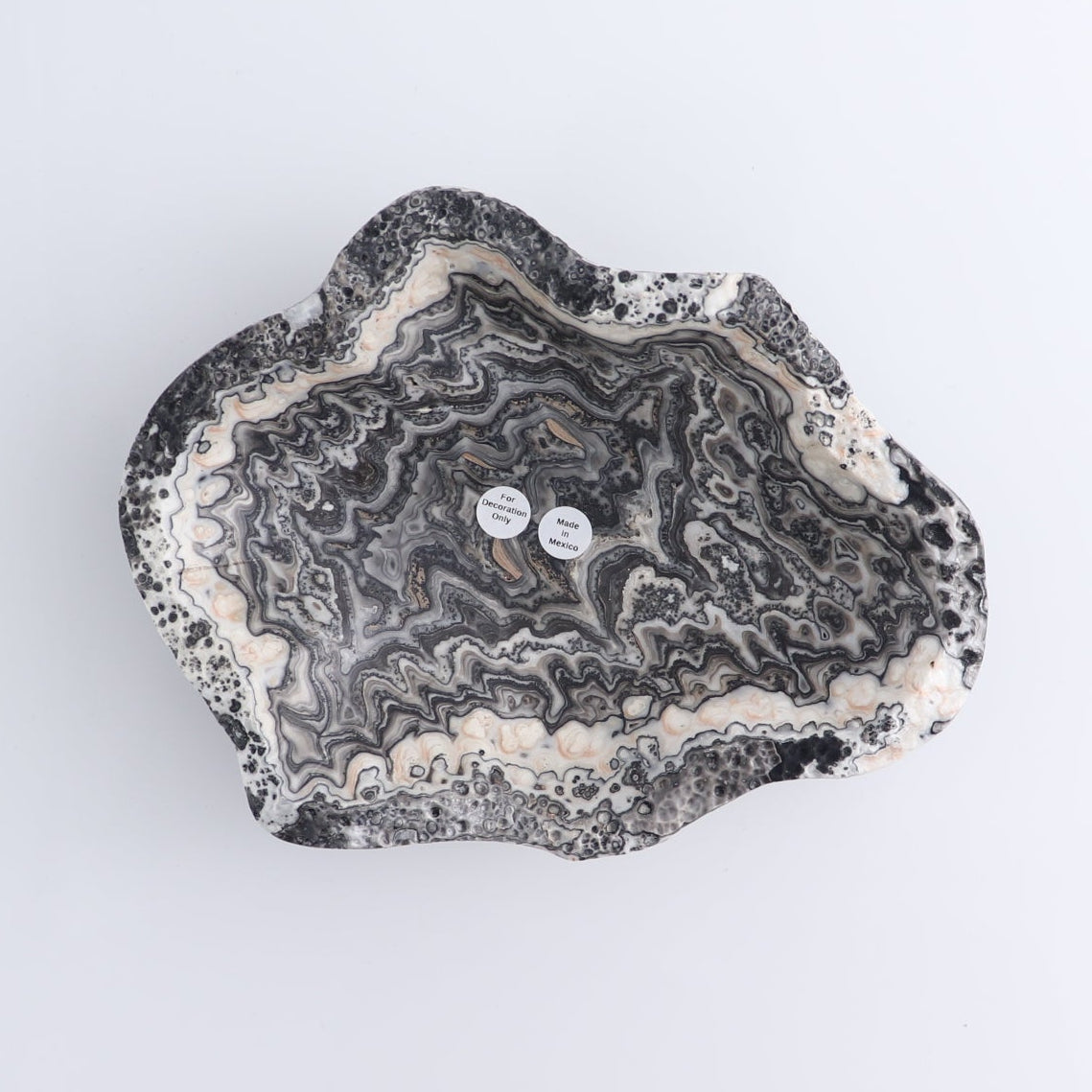 One Small Bowl Mexican Onyx/Calcite Black & White Zebra Rough