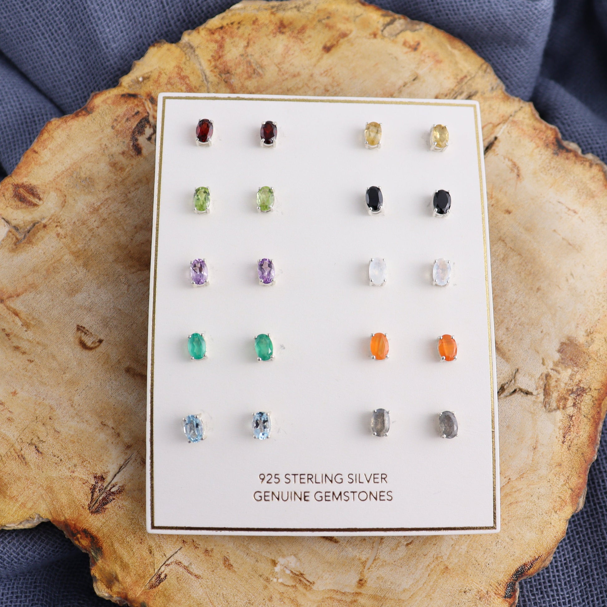 10 Pairs of Various Gemstones Earrings - Expert Wholesale and Supplier of Wholesale Crystals & Bulk Gemstones, ["Amethyst","Aquamarine","Black Onyx","carnelian","Citrine","earrings","Garnet","Green Onyx","Labradorite","onyx","Peridot","Rainbow Moonstone"]