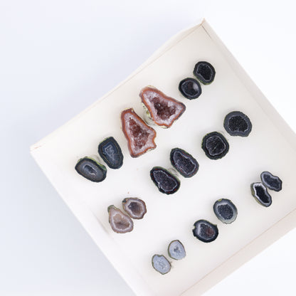 Tabasco Geodes 9 Pairs - Expert Wholesale and Supplier of Wholesale Crystals & Bulk Gemstones, ["Geodes","Tabasco Geode"]