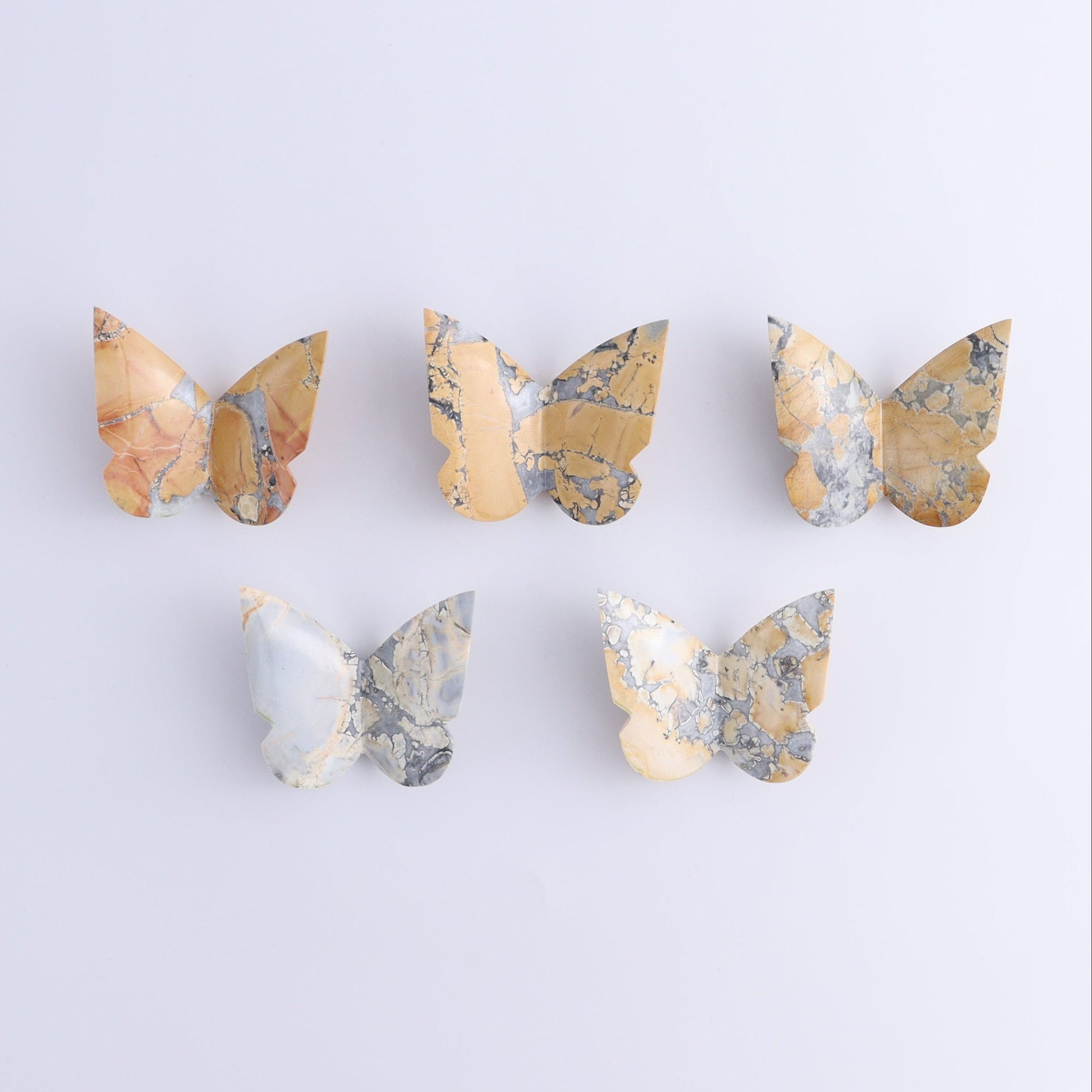 Butterflies Blue Plume Agate & Maligano Jasper Set of 10 - Expert Wholesale and Supplier of Wholesale Crystals & Bulk Gemstones, ["Agate","Blue Plume","Butterflies","jasper","Maligno Jasper"]