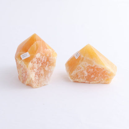 Orange Calcite Polished Tips Set of 9