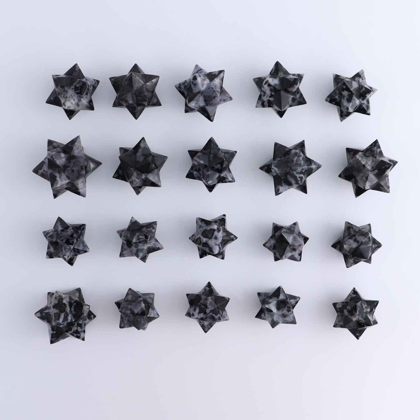 Indigo Gabbro Stars Set of 19 & 1 Cut Base Star