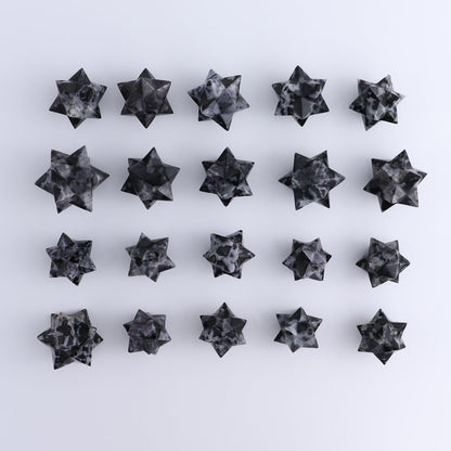Indigo Gabbro Stars Set of 19 & 1 Cut Base Star