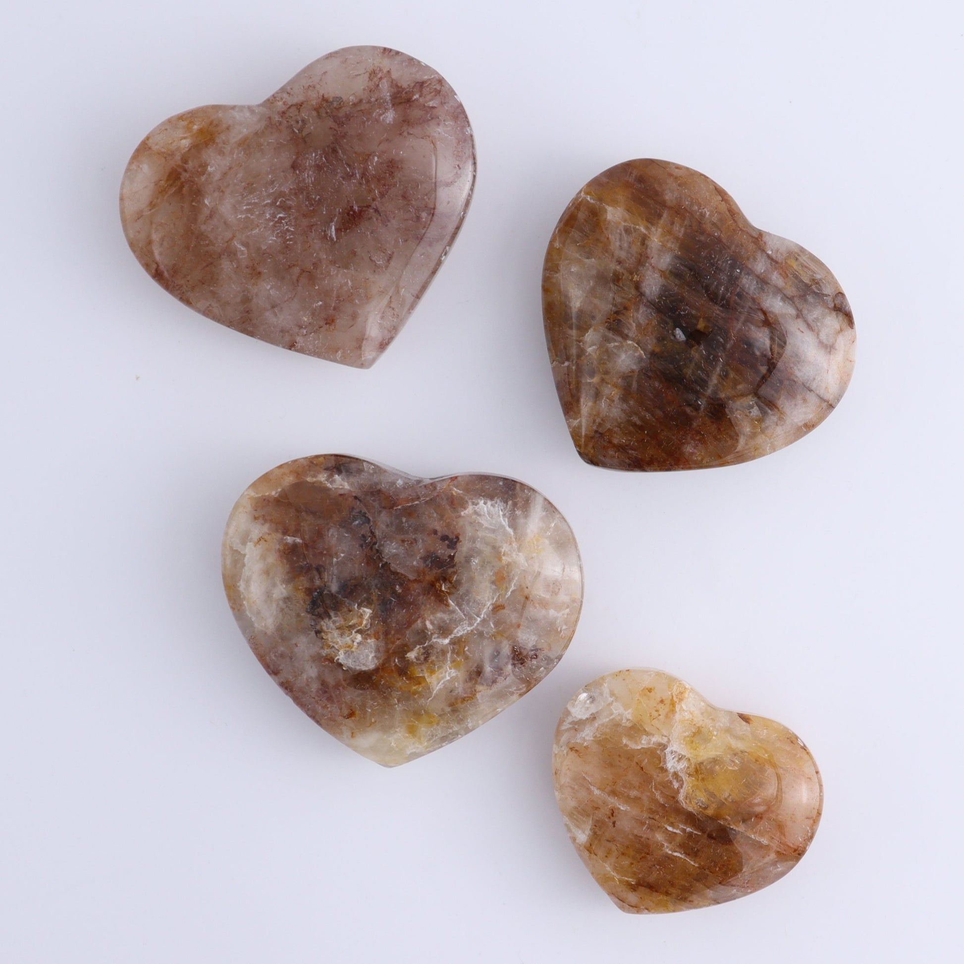 Golden Healer Hearts Set of 12 - Expert Wholesale and Supplier of Wholesale Crystals & Bulk Gemstones, ["Brazil","Golden Healer","Hearts"]