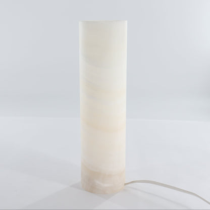 One 12" White Polished Top Onyx Lamp Blind