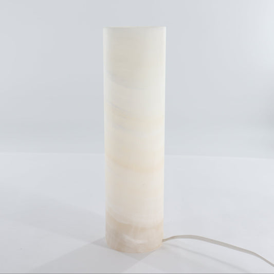 One 12" White Polished Top Onyx Lamp Blind