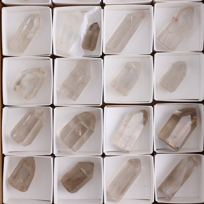 Smoky Quartz Towers Set of 21 - Expert Wholesale and Supplier of Wholesale Crystals & Bulk Gemstones, ["Points","Quartz","Smoky Quartz","Towers"]