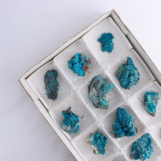 Chrysocolla on Quartz Roughs Set of 12 - Expert Wholesale and Supplier of Wholesale Crystals & Bulk Gemstones, ["Chrysocolla","Flats","Freeforms","Peru","Quartz","Rough"]
