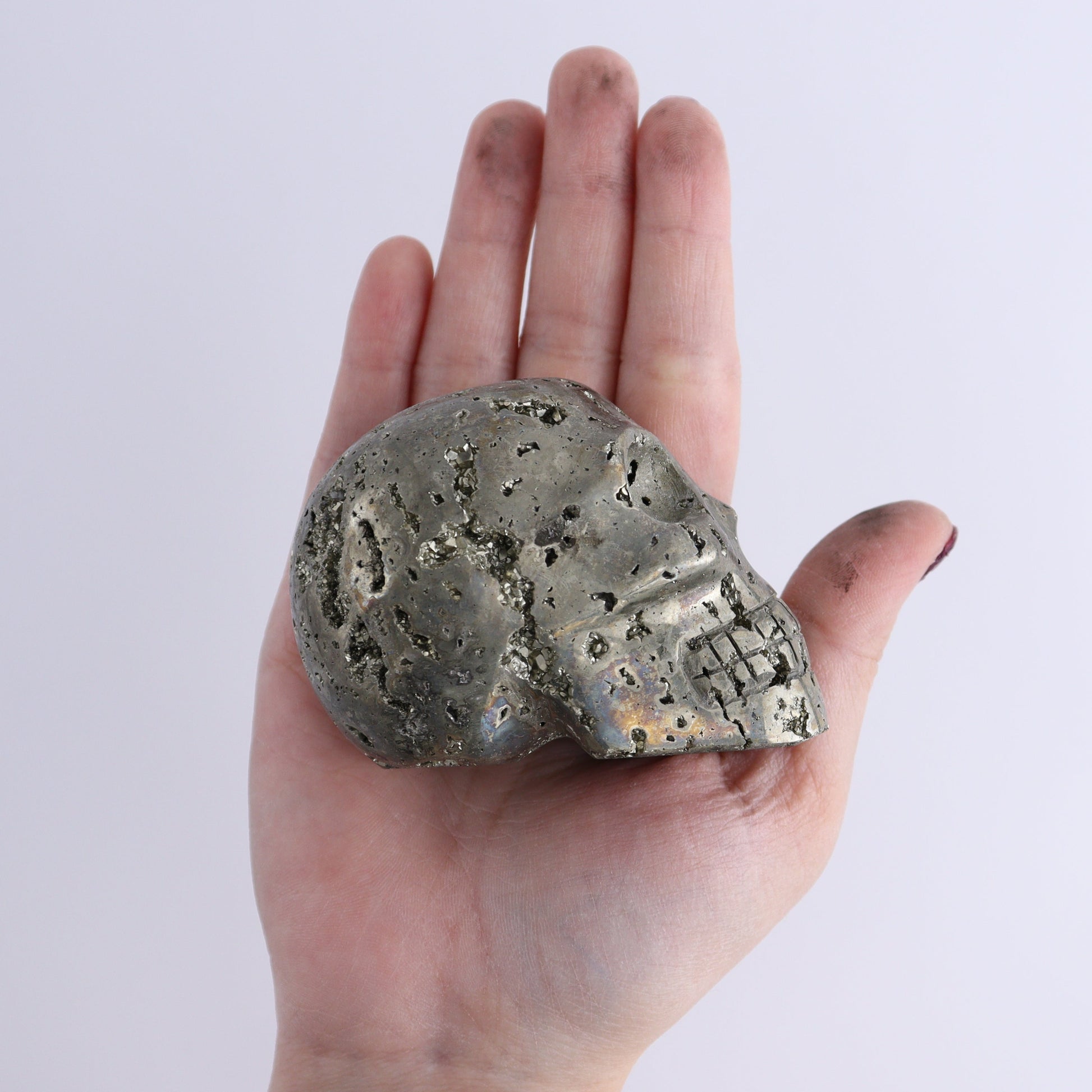 Pyrite Skulls Set of 5 - Expert Wholesale and Supplier of Wholesale Crystals & Bulk Gemstones, ["Hearts","Peru","Pyrite"]
