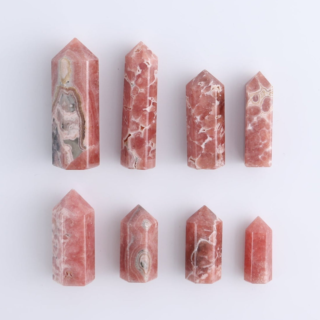 Rhodochrosite Towers Set of 8