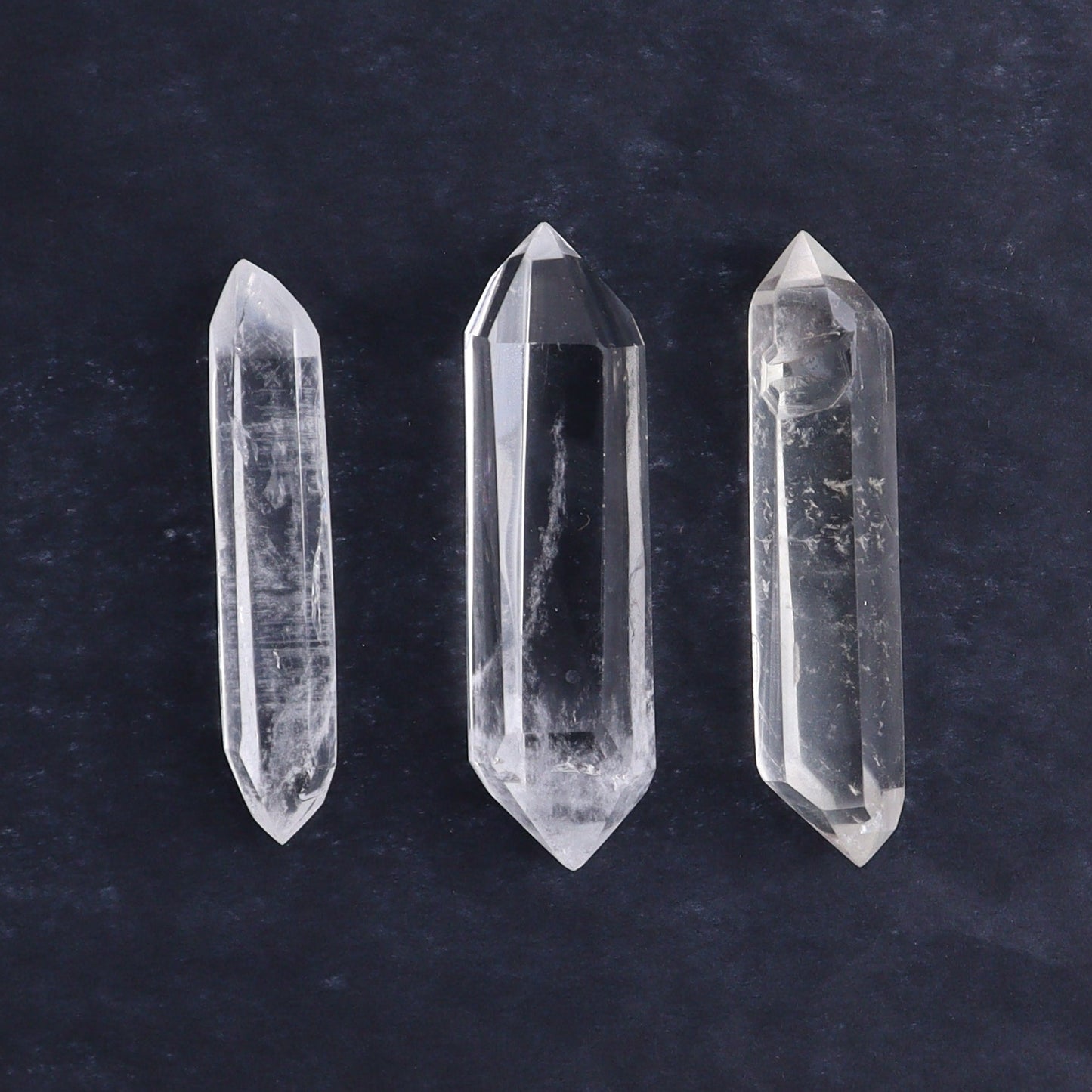 Quartz Faceted Double Points Set of 13 - Expert Wholesale and Supplier of Wholesale Crystals & Bulk Gemstones, ["Brazil","Clear Quartz","Mixed Carvings","Quartz"]