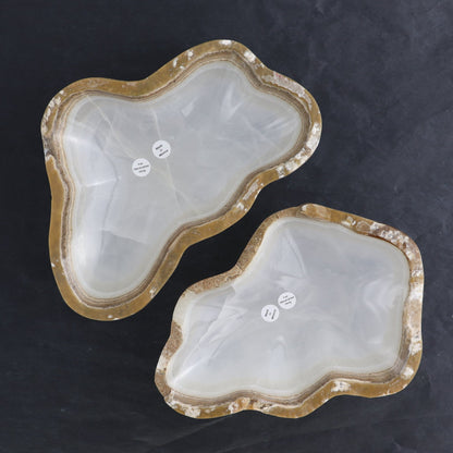 One Small Bowl Mexican Onyx/Calcite White Stone Edge