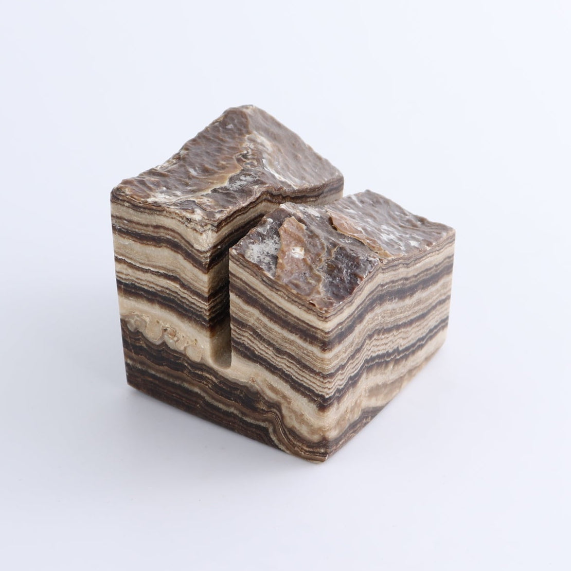 One Card Holder Mexican Onyx/Calcite Chocolate