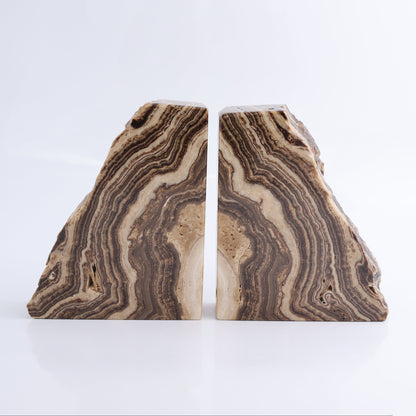 One Pair of Mexican Onyx/Calcite Chocolate Rough Bookends - Expert Wholesale and Supplier of Wholesale Crystals & Bulk Gemstones, ["Bookends","Calcite","Catalog Onyx","Mexico","onyx"]
