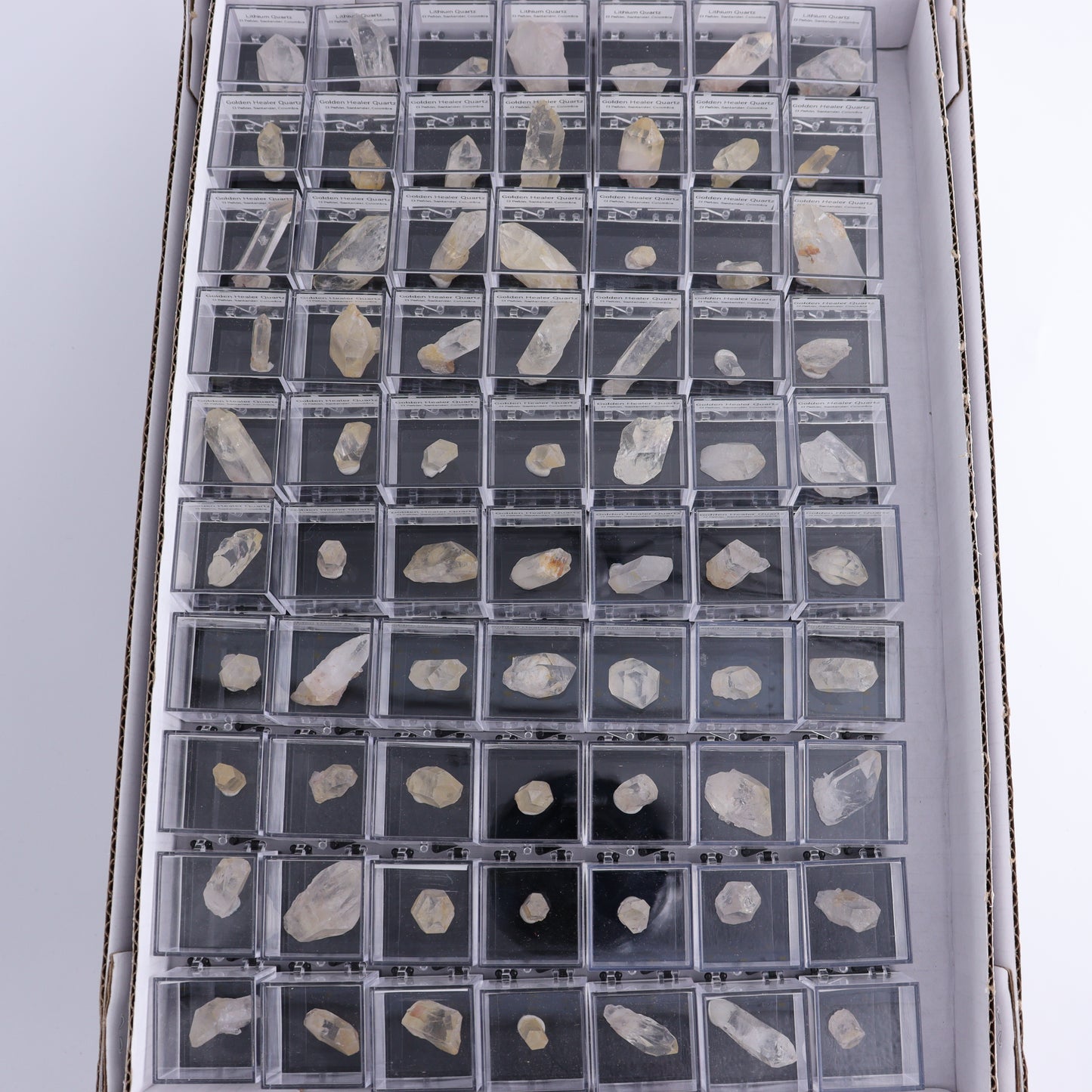 Golden Healer Quartz and Lithium Quartz Thumbnails Flat - Expert Wholesale and Supplier of Wholesale Crystals & Bulk Gemstones, ["close_70","Columbia","Golden Healer","Lithium Quartz","Quartz"]
