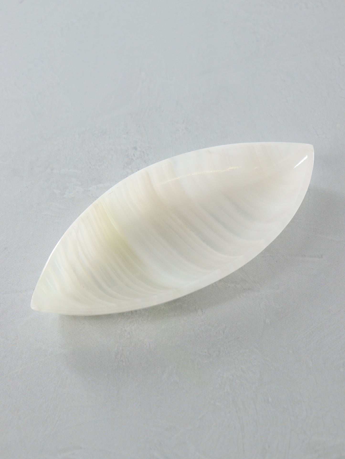 Large White Onyx Leaf Dishes Set of 6