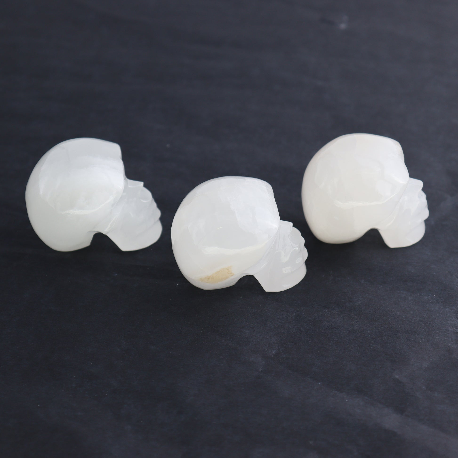 Onyx Skulls Set of 6 - Expert Wholesale and Supplier of Wholesale Crystals & Bulk Gemstones, ["Mexico","onyx","Skulls"]