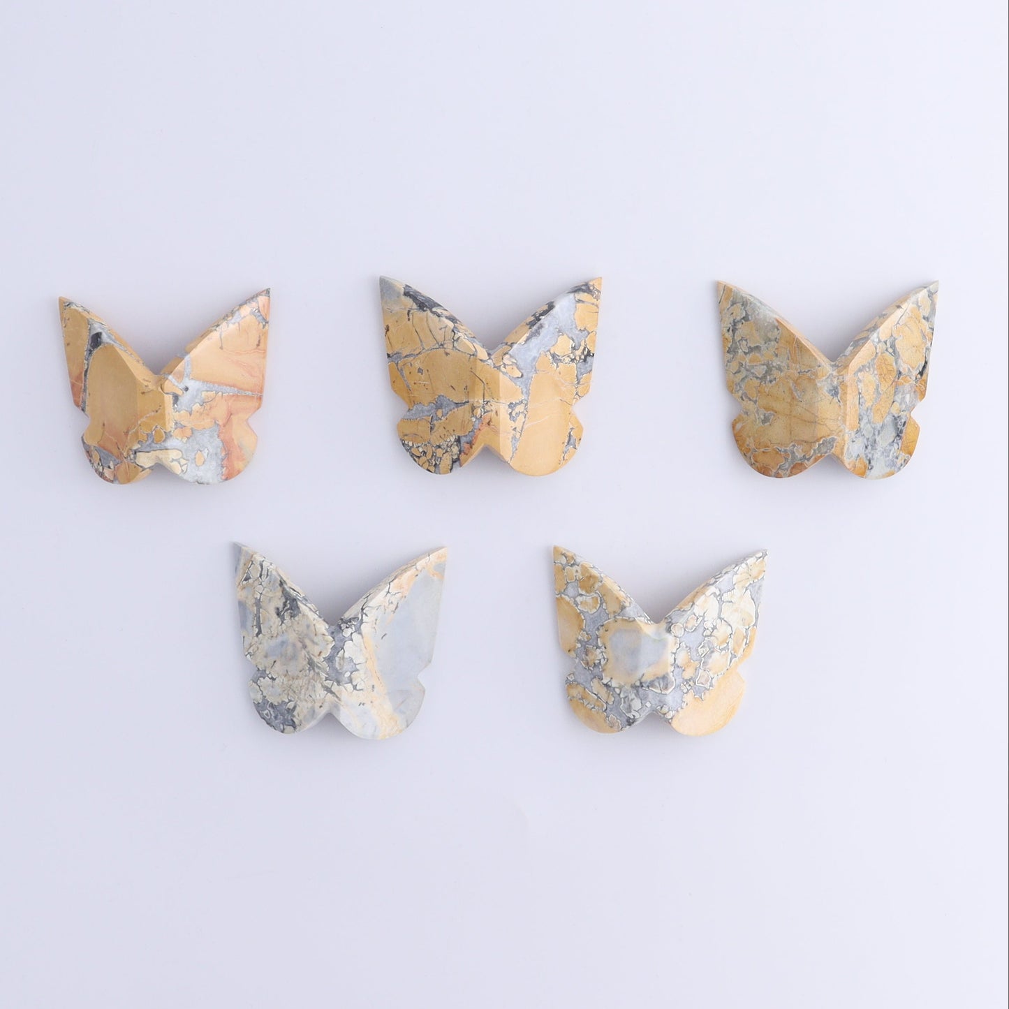 Butterflies Blue Plume Agate & Maligano Jasper Set of 10 - Expert Wholesale and Supplier of Wholesale Crystals & Bulk Gemstones, ["Agate","Blue Plume","Butterflies","jasper","Maligno Jasper"]