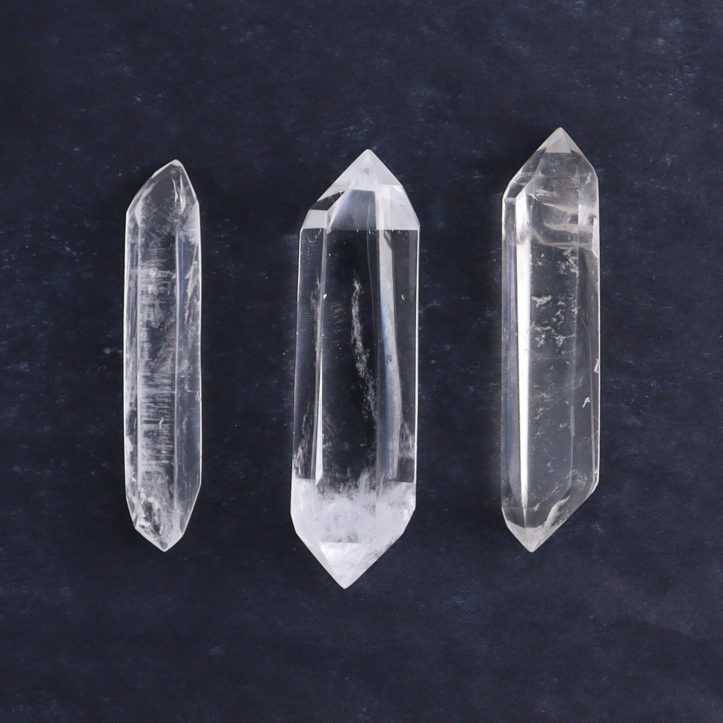 Quartz Faceted Double Points Set of 13 - Expert Wholesale and Supplier of Wholesale Crystals & Bulk Gemstones, ["Brazil","Clear Quartz","Mixed Carvings","Quartz"]