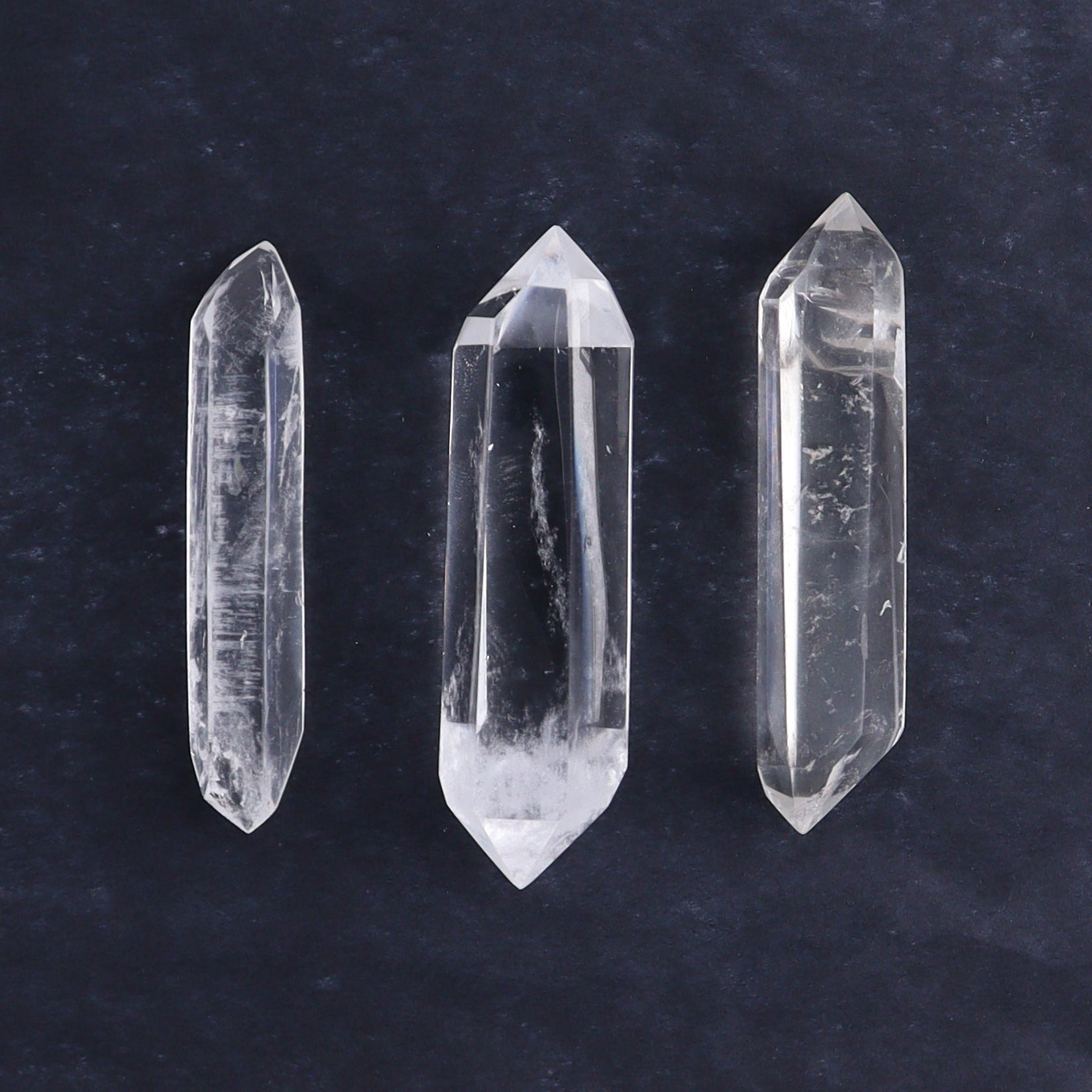 Quartz Faceted Double Points Set of 13 - Expert Wholesale and Supplier of Wholesale Crystals & Bulk Gemstones, ["Brazil","Clear Quartz","Mixed Carvings","Quartz"]
