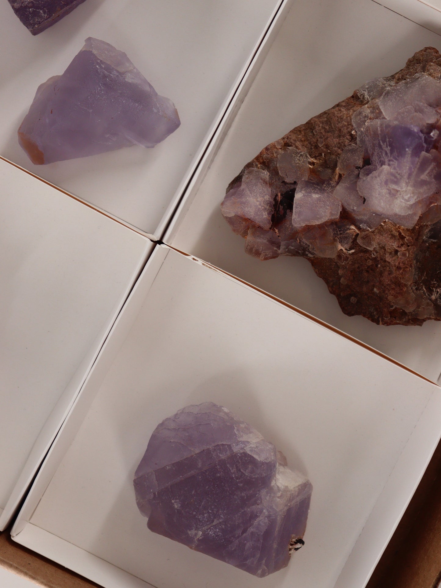 Purple Fluorite Flat Set of 7