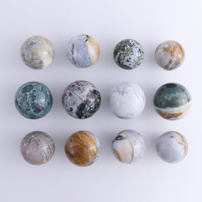 Ocean Jasper Spheres Set of 12 - Expert Wholesale and Supplier of Wholesale Crystals & Bulk Gemstones, ["jasper","Madagascar","Ocean Jasper","Spheres"]