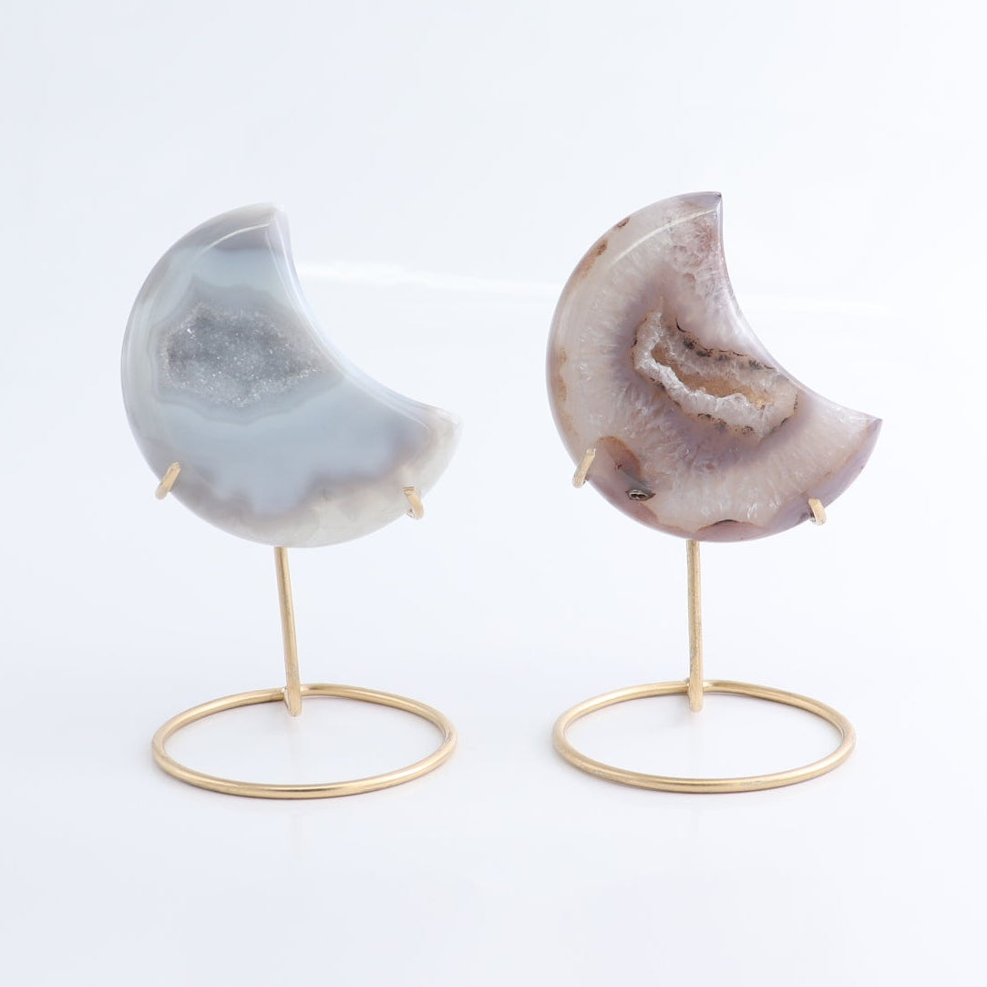 Agate Moons with Stand Set of 5 - Expert Wholesale and Supplier of Wholesale Crystals & Bulk Gemstones, ["Agate","Brazil","moons"]