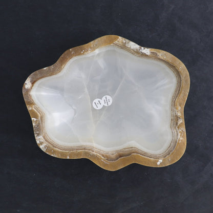 One Small Bowl Mexican Onyx/Calcite White Stone Edge