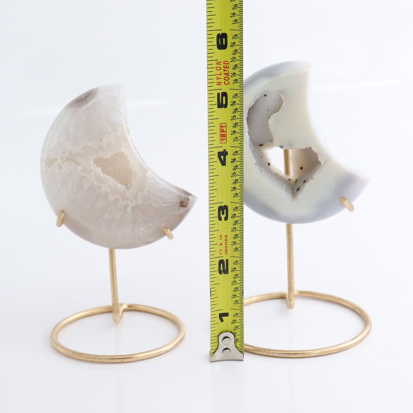 Agate Moons with Stand Set of 5