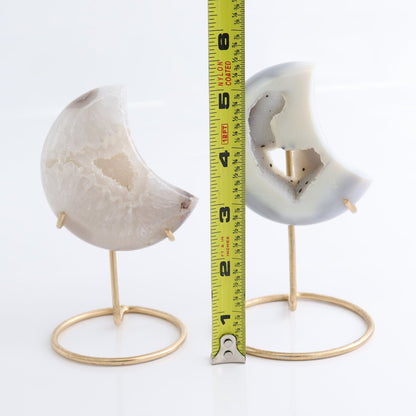 Agate Moons with Stand Set of 5