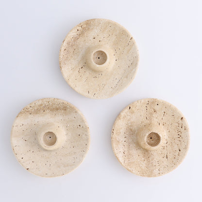 One Travertine Palo Santo/Incense/Candle Holder - Expert Wholesale and Supplier of Wholesale Crystals & Bulk Gemstones, ["Candle Holder","Catalog Onyx","Incense holders","Mexico","Palo Santo Holder","Travertine"]