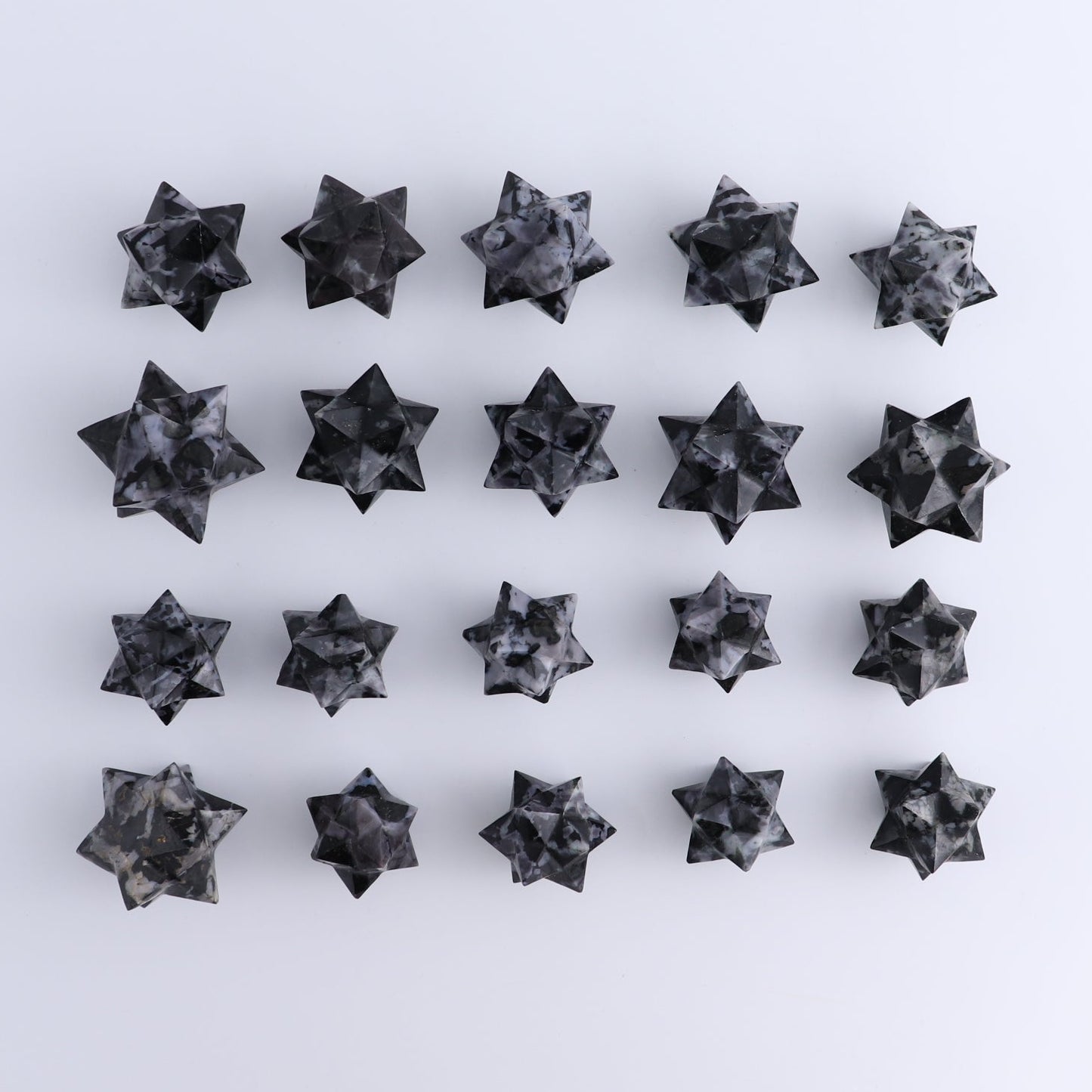 Indigo Gabbro Stars Set of 19 & 1 Cut Base Star