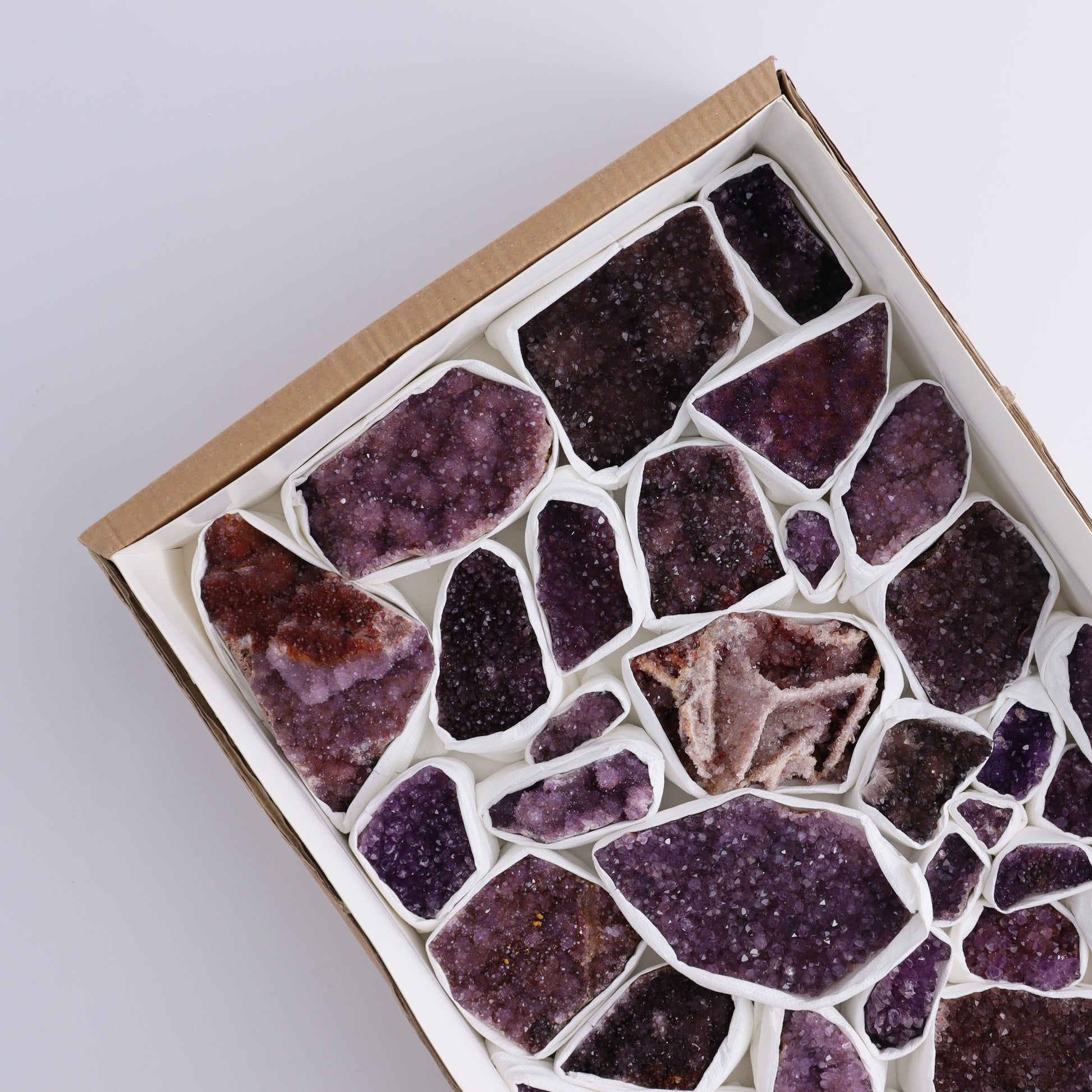 Amethyst Flat of 35 - Expert Wholesale and Supplier of Wholesale Crystals & Bulk Gemstones, ["Amethyst","Clusters","Flats"]