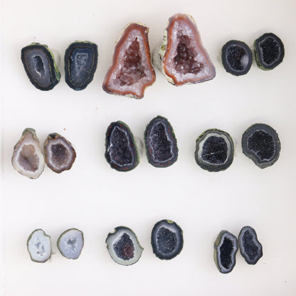 Tabasco Geodes 9 Pairs - Expert Wholesale and Supplier of Wholesale Crystals & Bulk Gemstones, ["Geodes","Tabasco Geode"]