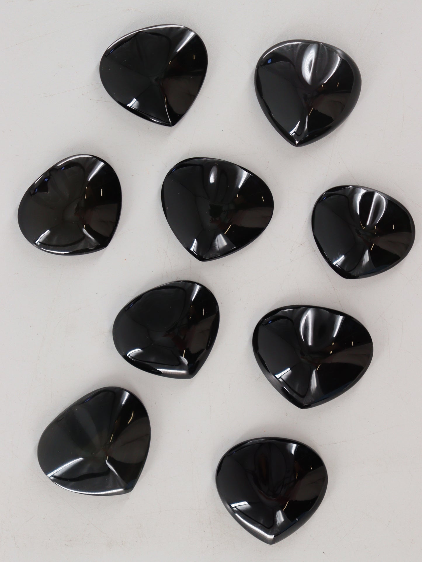 Obsidian Hearts Set of 9 - Expert Supplier of Wholesale Crystals & Bulk Gemstones
