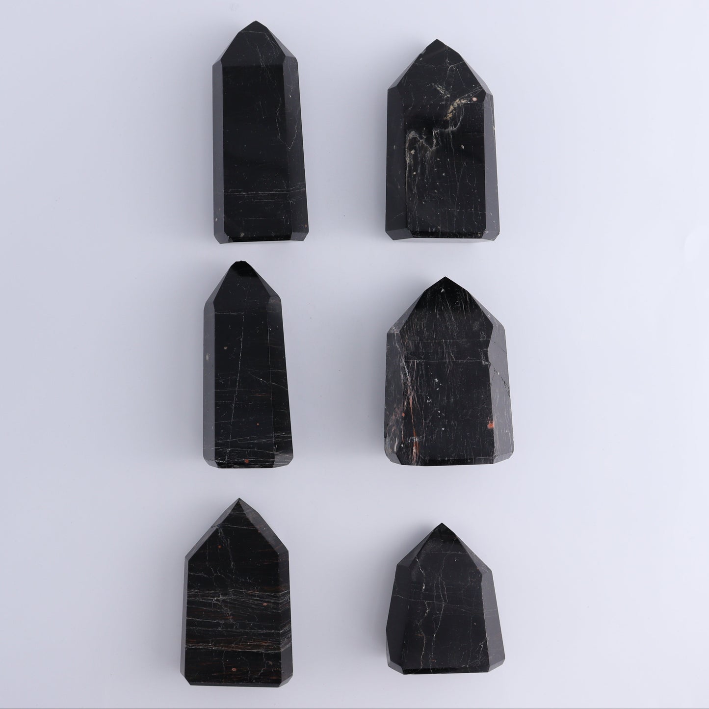 Tourmaline Towers Set of 6 - Expert Wholesale and Supplier of Wholesale Crystals & Bulk Gemstones, ["Black Tourmaline","Brazil","close_70","Tourmaline","Towers"]