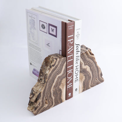 One Pair of Mexican Onyx/Calcite Chocolate Rough Bookends - Expert Wholesale and Supplier of Wholesale Crystals & Bulk Gemstones, ["Bookends","Calcite","Catalog Onyx","Mexico","onyx"]