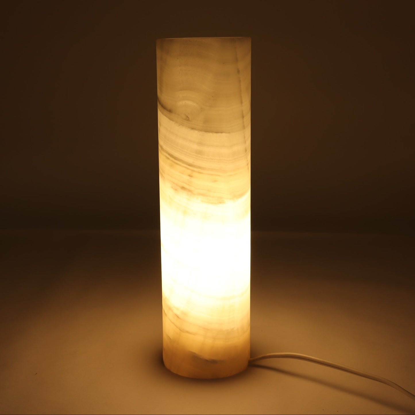 One 12" White Polished Top Onyx Lamp Blind