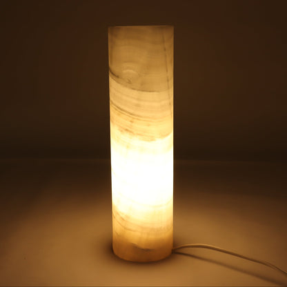 One 12" White Polished Top Onyx Lamp Blind