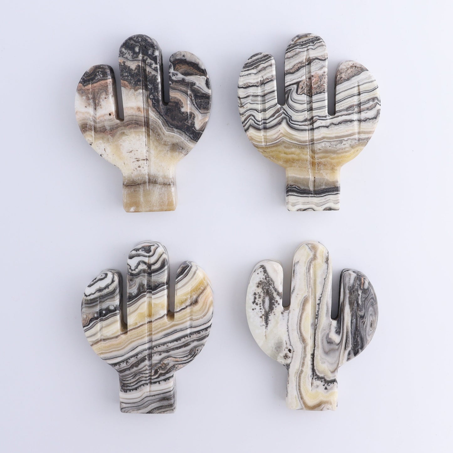 One Cactus Mexican Onyx/Calcite Black & Yellow Zebra 12 cm - Expert Wholesale and Supplier of Wholesale Crystals & Bulk Gemstones, ["Cactus","Calcite","Catalog Onyx","Mexico","onyx"]