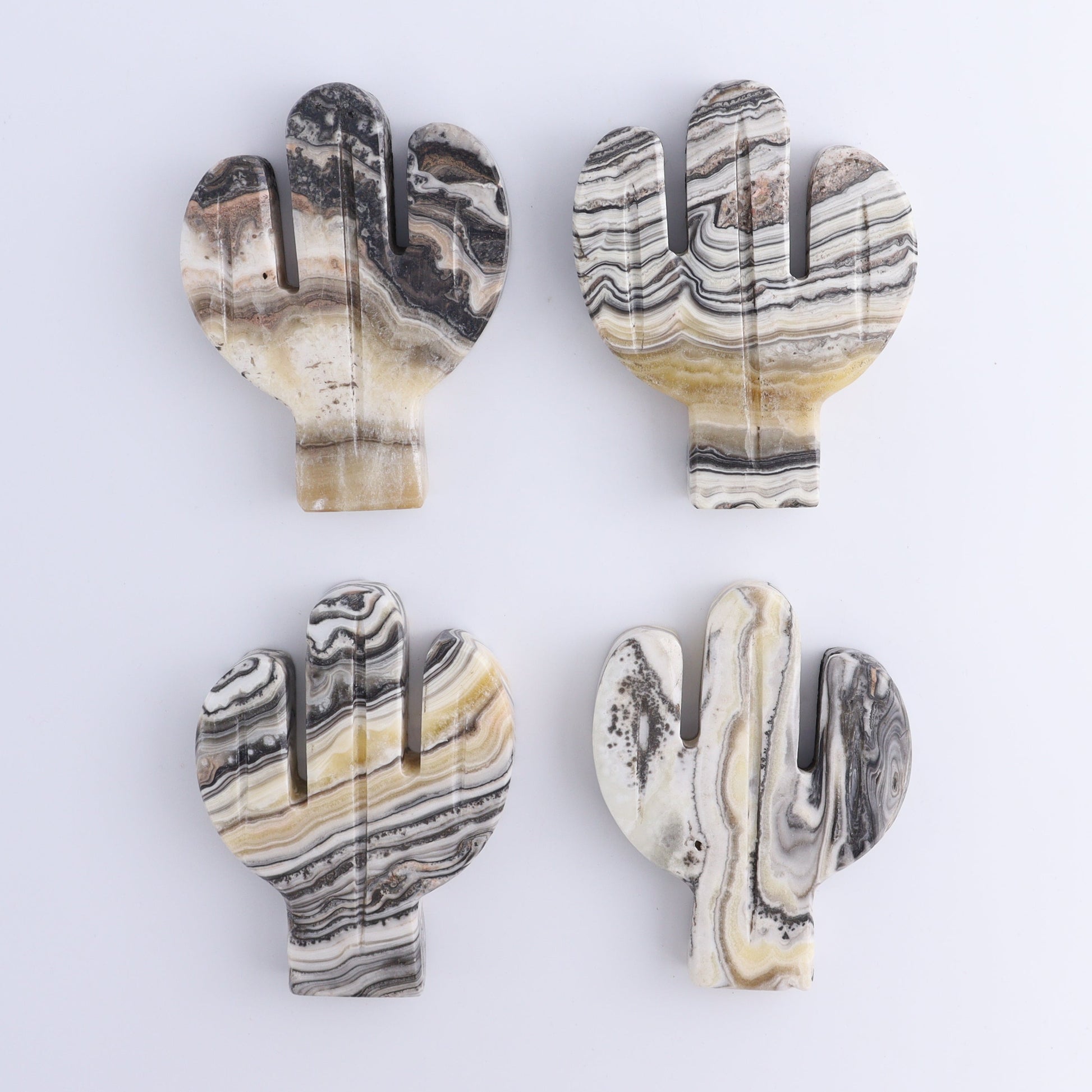 One Cactus Mexican Onyx/Calcite Black & Yellow Zebra 12 cm - Expert Wholesale and Supplier of Wholesale Crystals & Bulk Gemstones, ["Cactus","Calcite","Catalog Onyx","Mexico","onyx"]