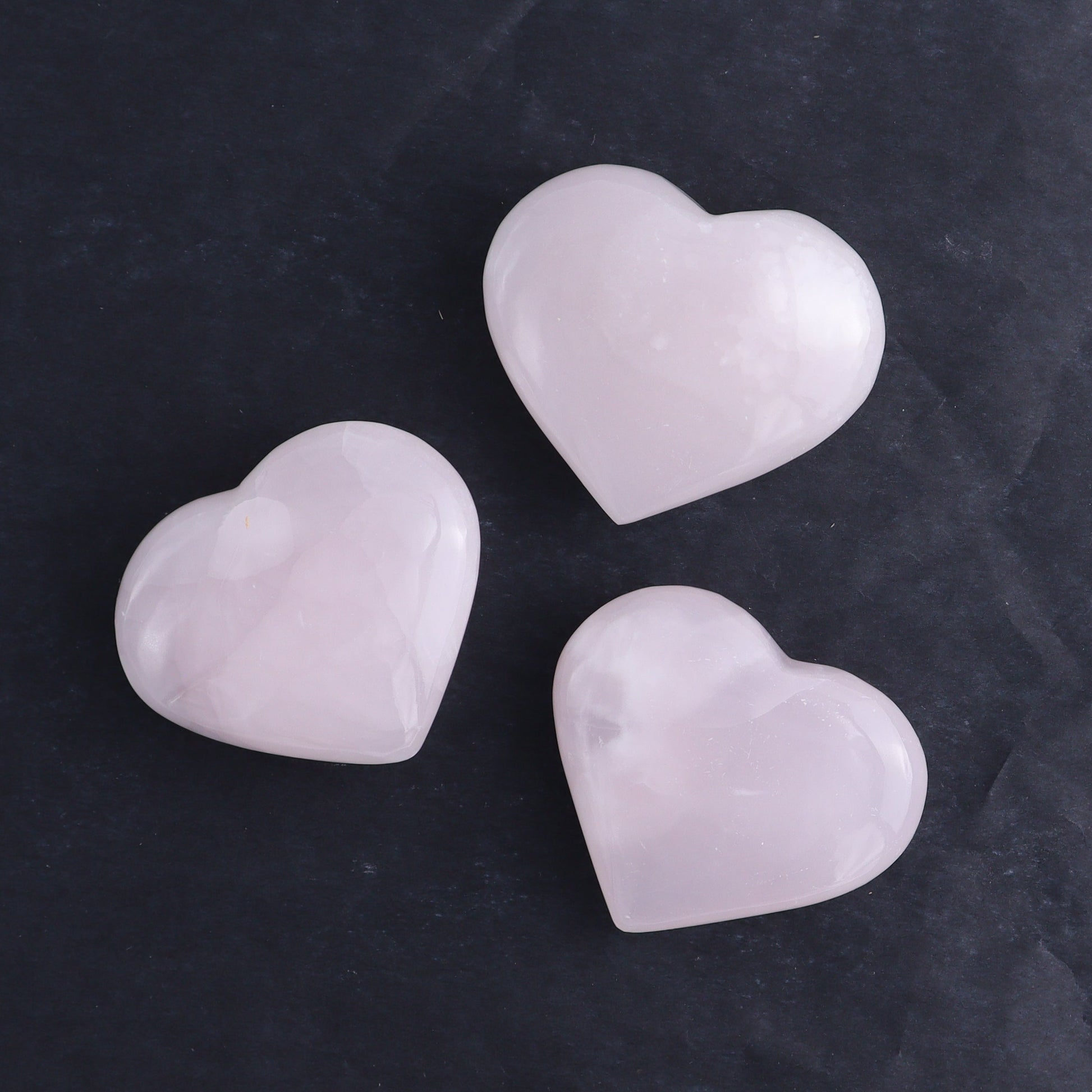 Pink Mangano Calcite Hearts Set of 6 - Expert Wholesale and Supplier of Wholesale Crystals & Bulk Gemstones, ["Pakistan","Pink Calcite"]