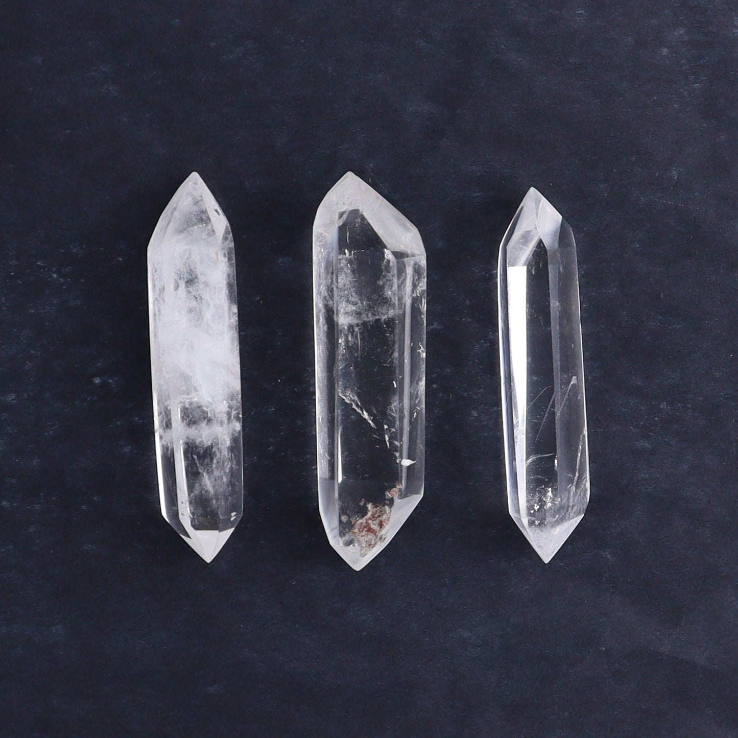 Quartz Faceted Double Points Set of 13 - Expert Wholesale and Supplier of Wholesale Crystals & Bulk Gemstones, ["Brazil","Clear Quartz","Mixed Carvings","Quartz"]