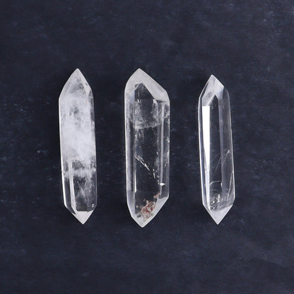 Quartz Faceted Double Points Set of 13 - Expert Wholesale and Supplier of Wholesale Crystals & Bulk Gemstones, ["Brazil","Clear Quartz","Mixed Carvings","Quartz"]
