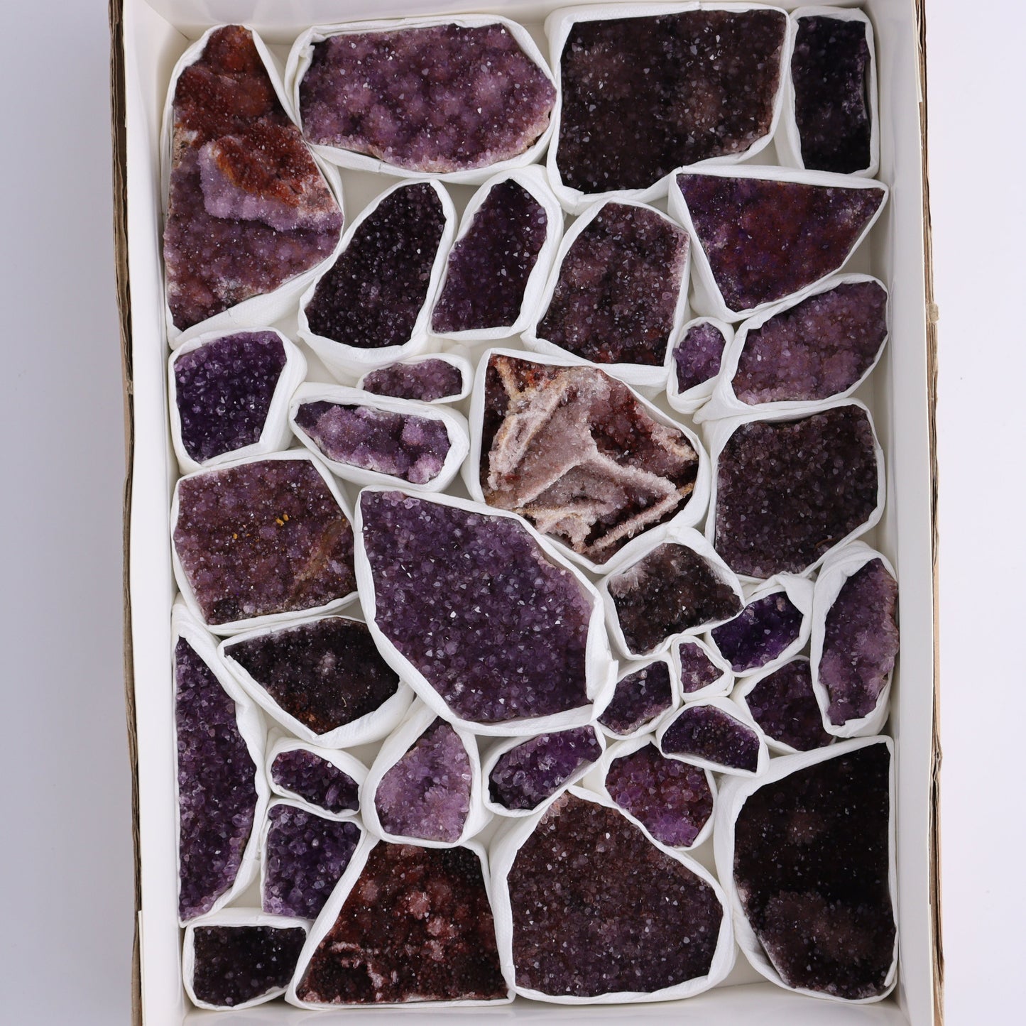 Amethyst Flat of 35 - Expert Wholesale and Supplier of Wholesale Crystals & Bulk Gemstones, ["Amethyst","Clusters","Flats"]