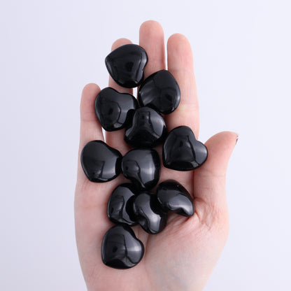 50 pcs Mini Obsidian Hearts - Expert Wholesale and Supplier of Wholesale Crystals & Bulk Gemstones, ["Hearts","Obsidian"]