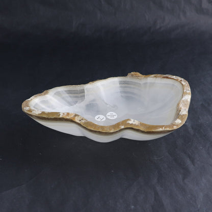 One Small Bowl Mexican Onyx/Calcite White Stone Edge